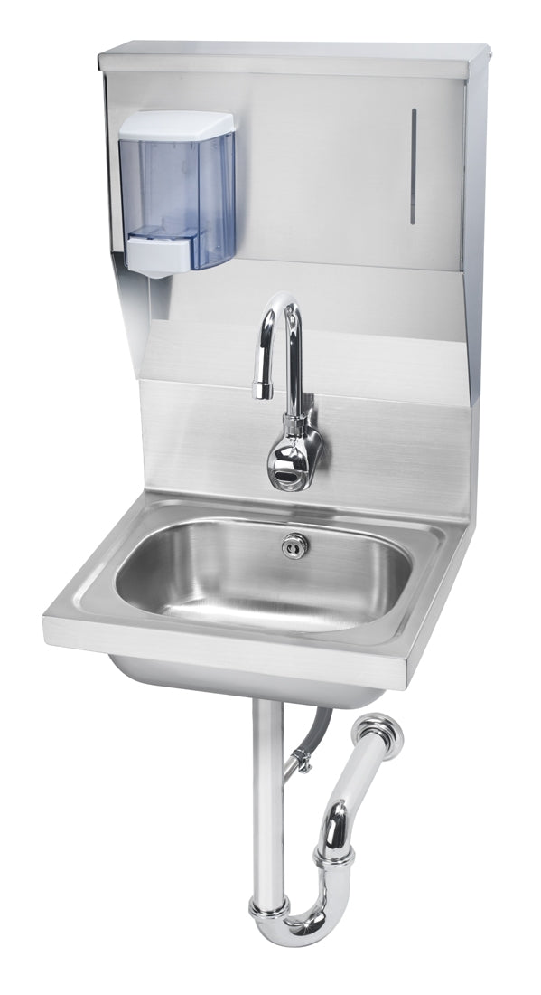 Krowne HS-13 Krowne HS-13. 16"W Hand Sink with Single Hole Electronic Sensor Faucet, Soap & Towel Dispenser.