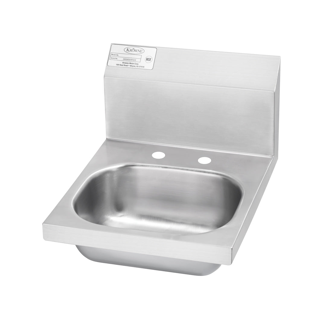 Krowne HS-18-LF Krowne HS-18-LF. 14-1/2"W Hand Sink Less Faucet with 4" Center Deck Faucet Holes.