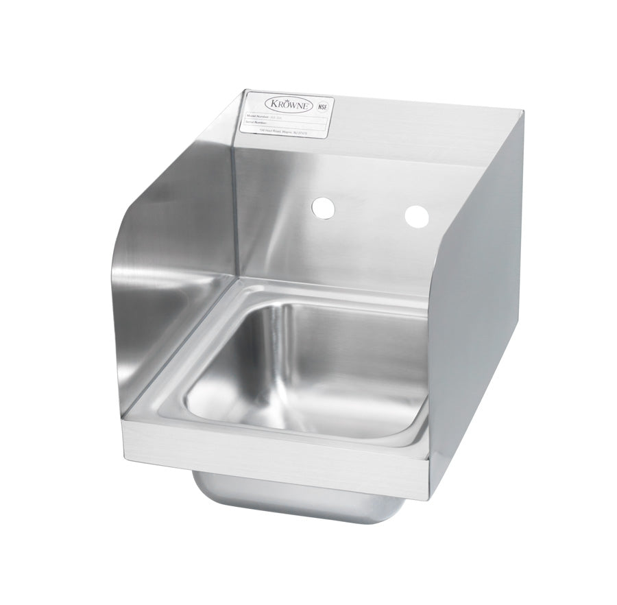 Krowne HS-30-LF Krowne HS-30-LF. 12"W Hand Sink Less Faucet with 4" Center Faucet Holes & Side Splashes.