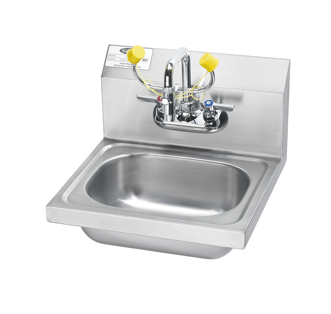 Krowne HS-36. 16" WIDE EYEWASH/Hand Sink STATION.