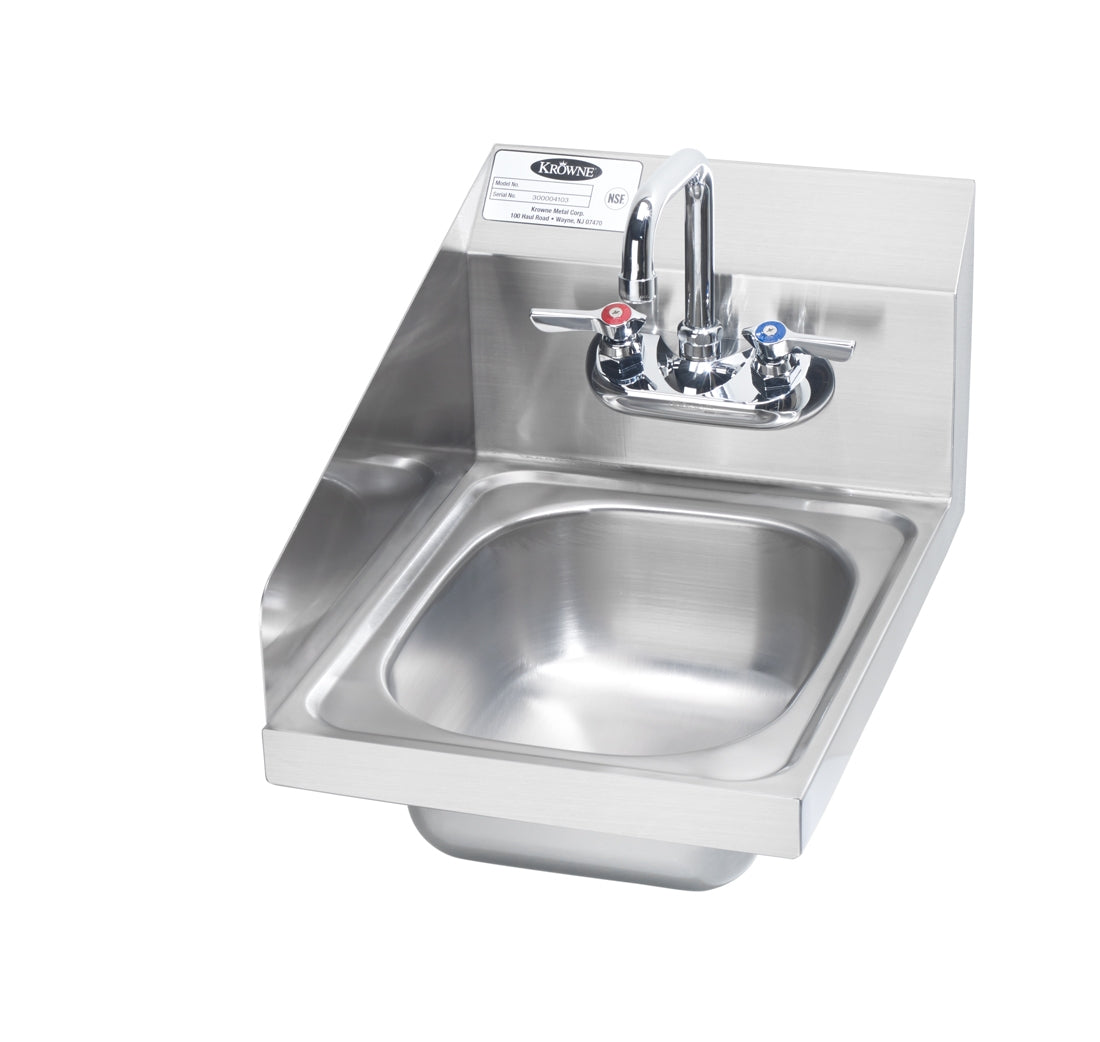 Krowne HS-9-LS. W Hand Sink with Left Side Splash 12".