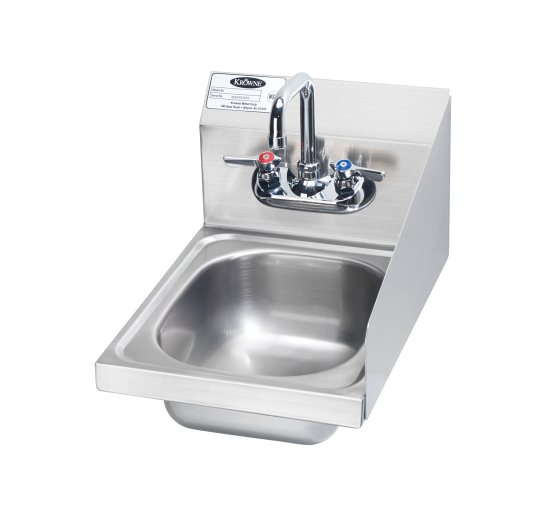 Krowne HS-9-RS. Hand Sink with Right Side Splash 12".