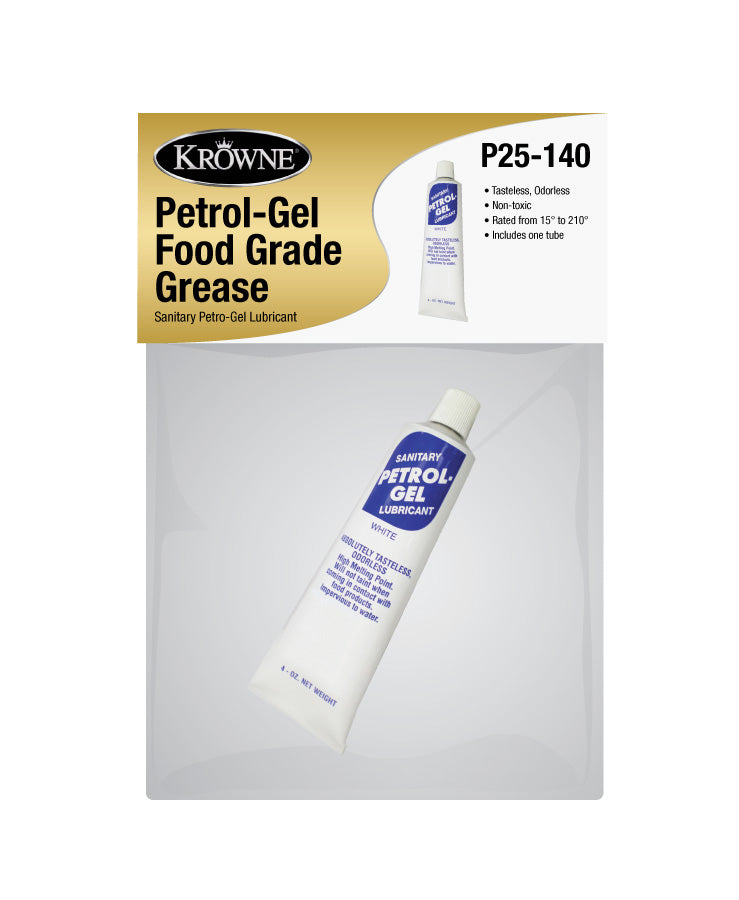 Krowne P25-140 PETRO GEL FOOD GRADE GREASE, 1-PACK, PACKED IN PLASTIC BAG WITH HeadER