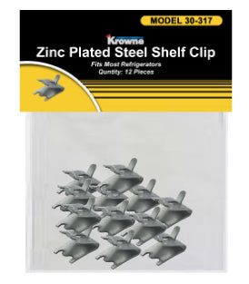 Krowne P30-318 12-PACK STAINLESS STEEL SNAP IN SHELF SUPPORT FOR REFRIGERATORS.