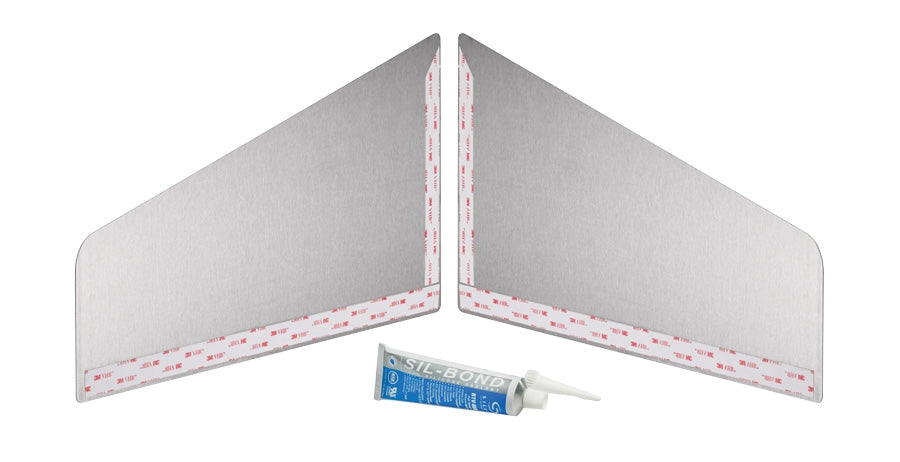 Krowne Sg-Lr2 15" X 10" Ss Left & Right Hand Sink Side Splash Kit, Includes Adhesive Tape & 2.8Oz Tube Of Silicone