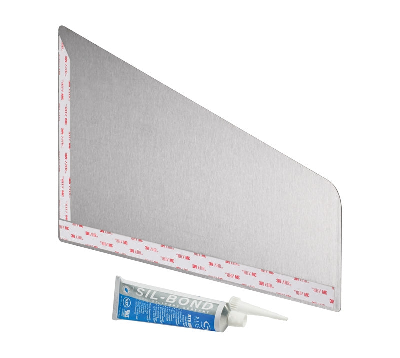 Krowne Sg-R2 15" X 10" Ss Right Hand Sink Side Splash Kit, Includes Adhesive Tape And 2.8Oz Tube Of Silicone