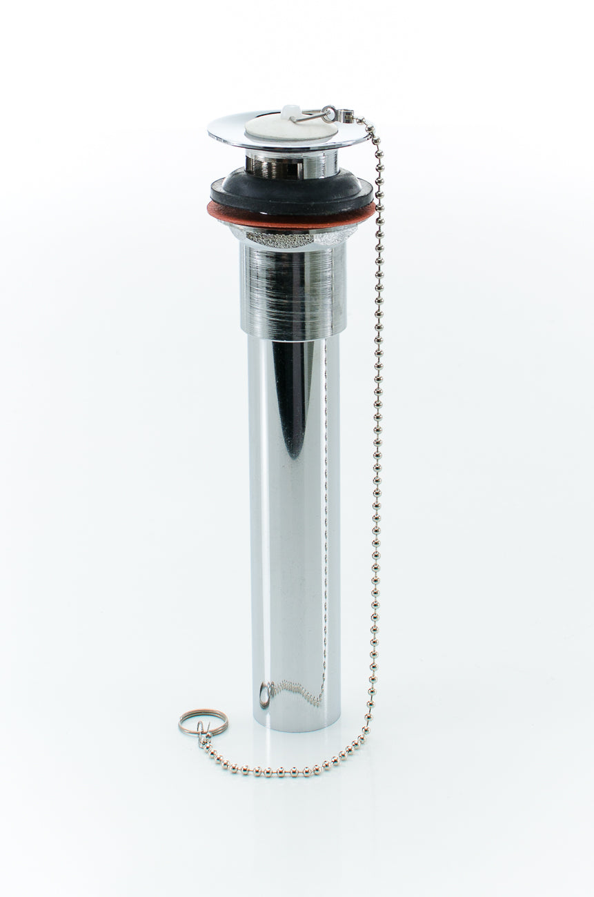 Pasco 1178 CP BR LAV Drain 1-1/4"x6" W/RUB PLUG