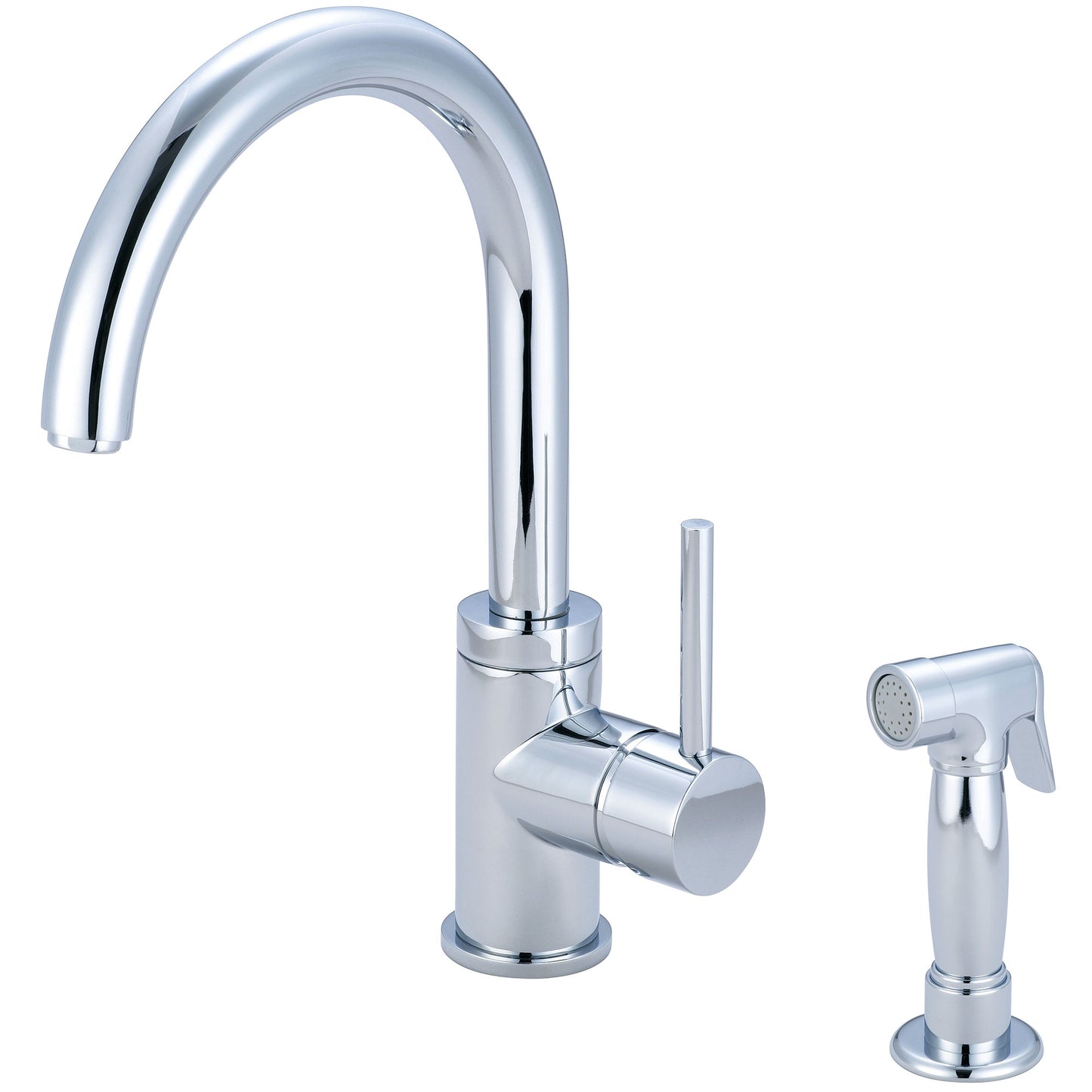 Pioneer 2Mt171H Kit-Motegi 2-Hole Single Lvr Hdl Gooseneck Spt W/Side Spray 3/8" Flex-Cp