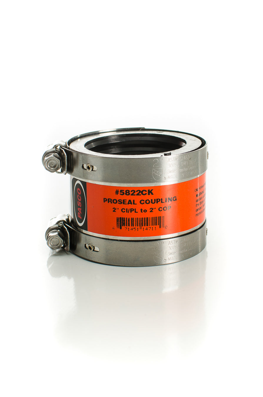 Pasco 5822CK 2" CI/PL to 2" COP PROSEAL CPLG