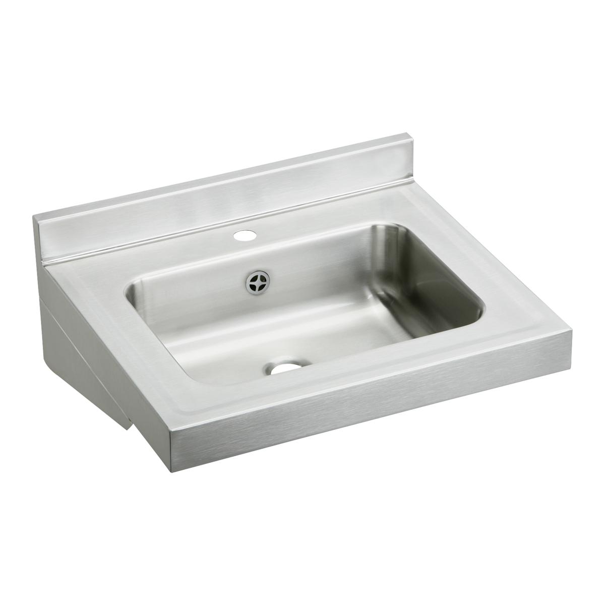 Just Manufacturing A33338-1-J Stainless Steel 22" x 19" x 5-1/2" Wall Hung 1-Hole Lavatory Sink