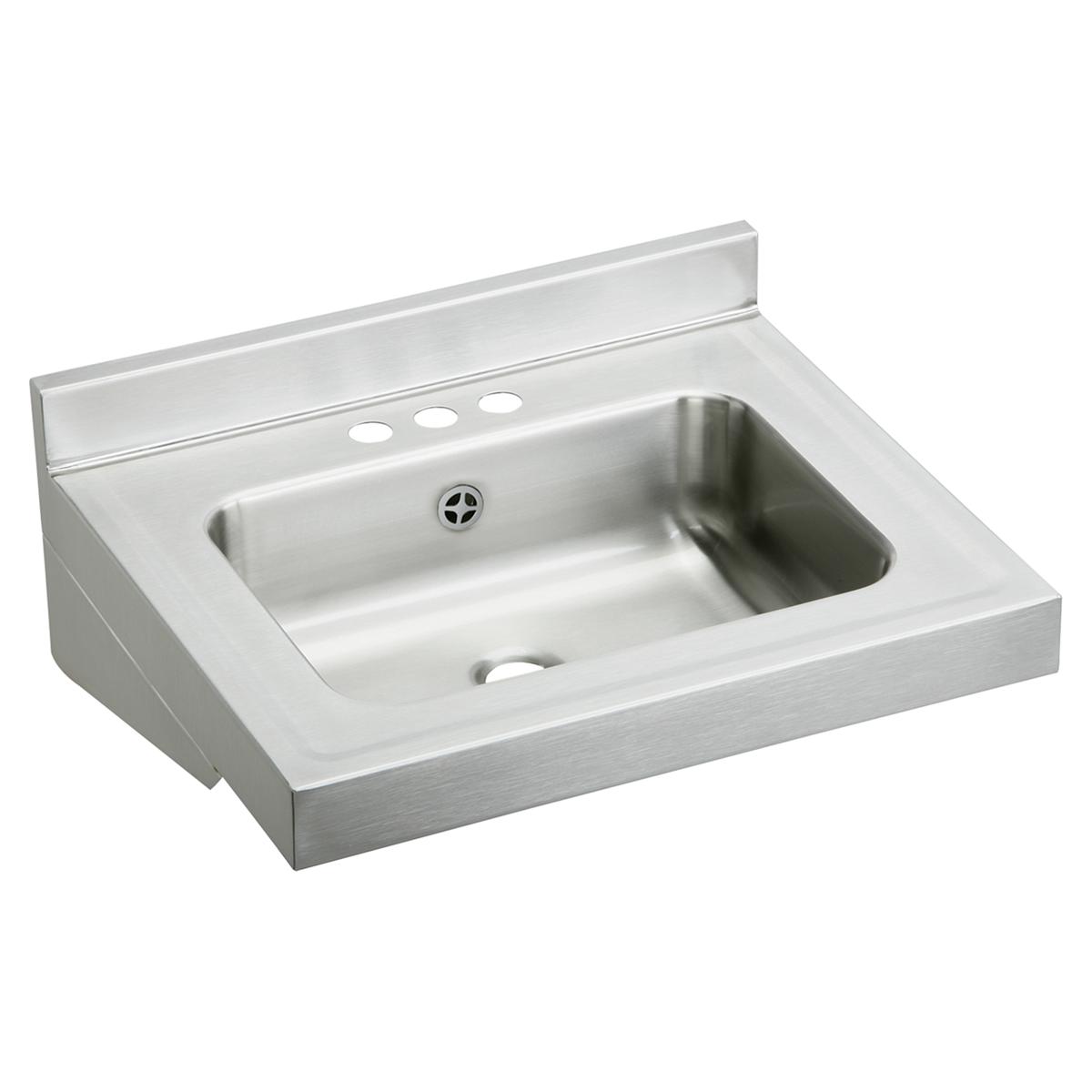 Just Manufacturing A33338-T-J Stainless Steel 22" x 19" x 5-1/2" Wall Hung Lavatory Sink Kit with Faucet