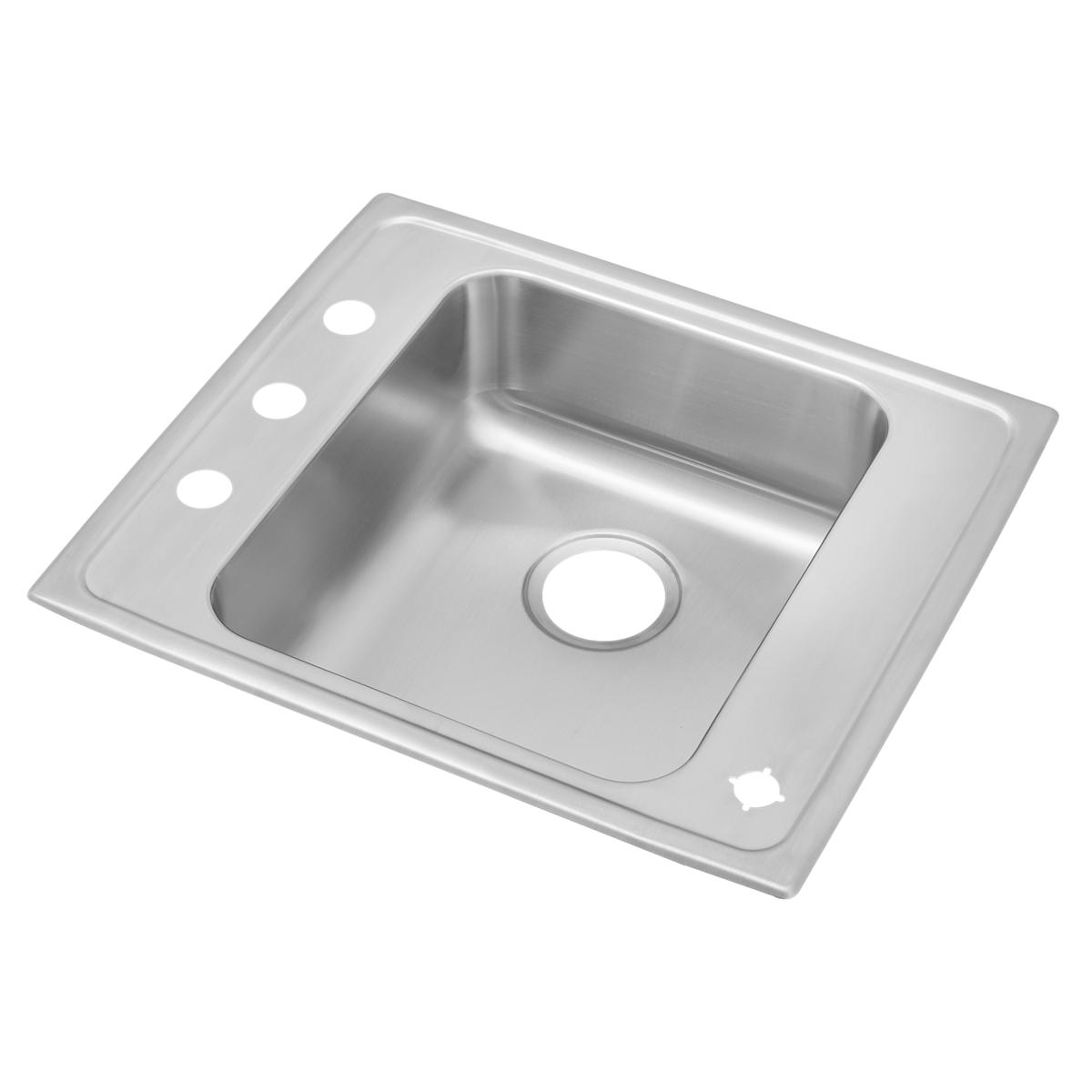 Just Manufacturing CRAADA1925A554-J Stainless Steel 25" x 19-1/2" x 5-1/2" 4-Hole Single Bowl Drop-in Classroom ADA Sink w/L&R Faucet Decks