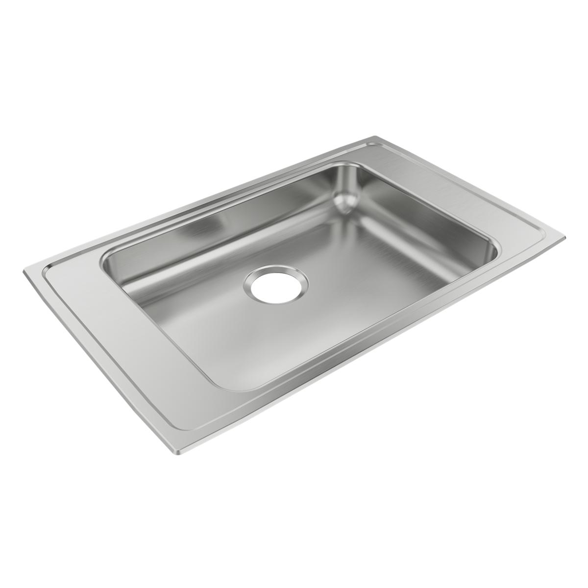 Just Manufacturing CRAFADA1931A45RLM-J SS 31" x 19-1/2" x 4-1/2" RLM-Hole Single Bowl Drop-in Classroom ADA Sink w/LR Faucet Decks and Overflow