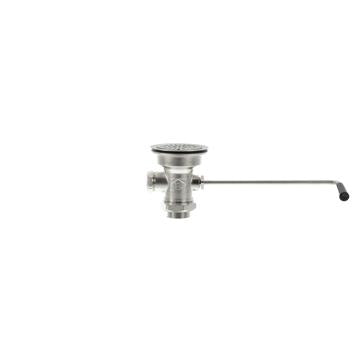 CHG D55-7510-R-Z Top-Line Twist Handle Drain, 3-1/2" Sink Opening, 2" Outlet with 1-1/2" Male Reducer, Retail Packaging