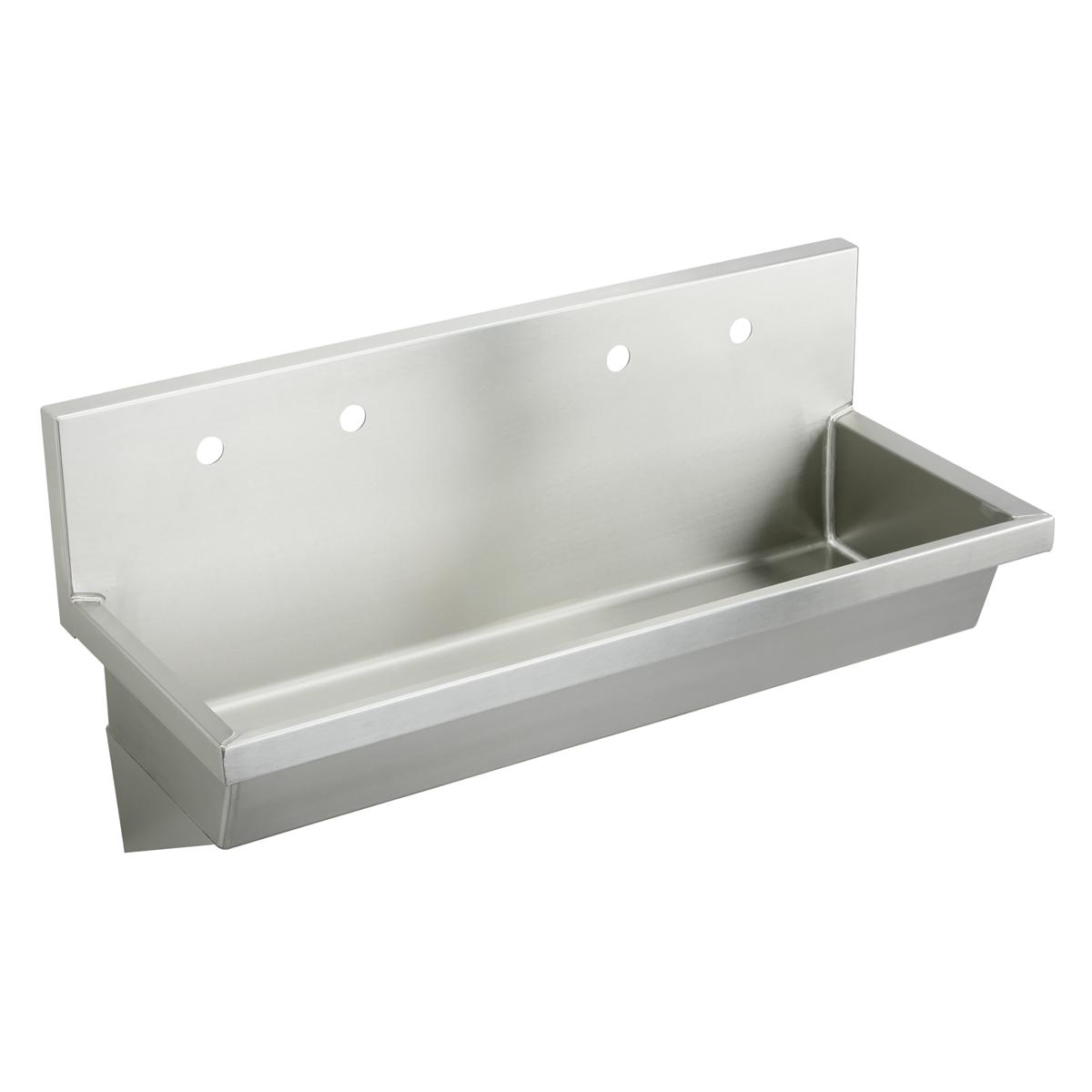 Just Manufacturing J4820-2-J Stainless Steel 48" x 20" x 8" Wall Hung Multiple Station 4-Hole Hand Wash Sink