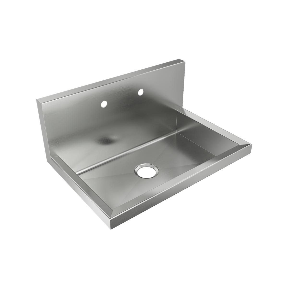 Stainless Steel 30" x 20" x 16" Wall Hung Single Station 2-Hole Surgeon Scrub ADA Sink