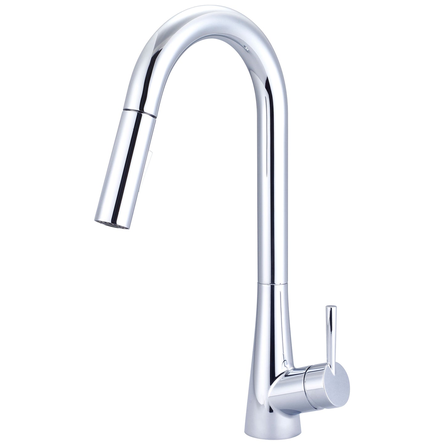 Olympia K-5025 KITCHEN-1 OR 3 HOLE SINGLE LVR HDL GOOSENECK SPT W/PULL-DOWN SPRAY HEAD 3/8" FLEX-CP