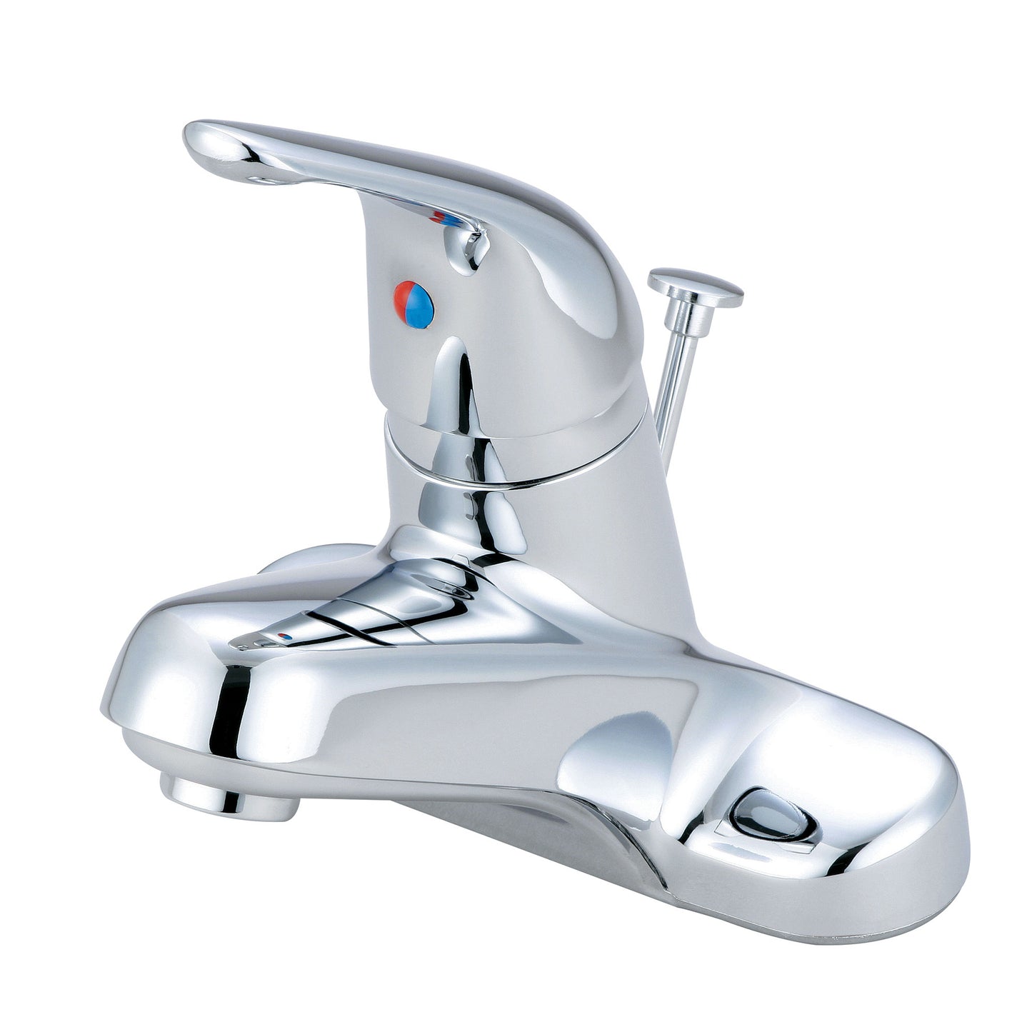 Olympia L-6162H LAV-4" SINGLE METAL LVR HDL W/3/8" SS FLEX W/BRASS POP-UP DRAIN-CP