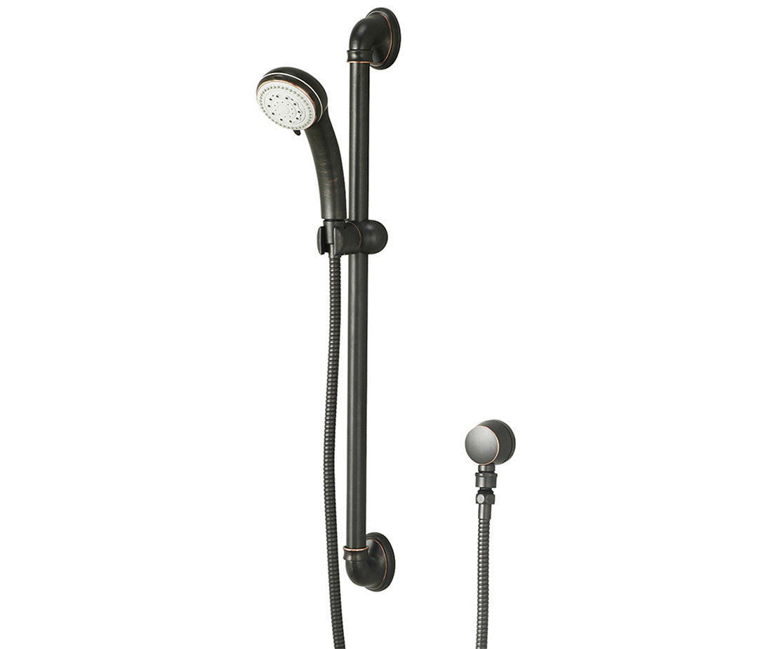 Olympia P-4430-MZ HANDHELD SHWR-SLIDE BAR HANDHELD SHWR W/BRASS DROP ELL-MZ