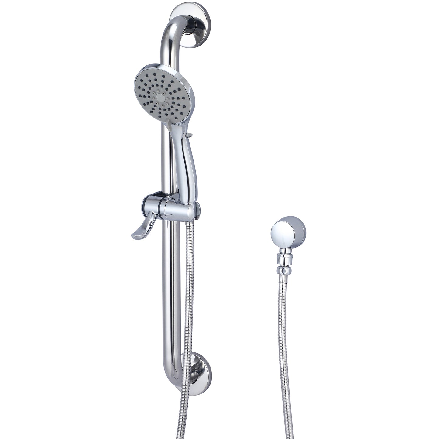 Olympia P-4440 HANDHELD SHWR-GRAB/SLIDE BAR HANDHELD SHWR W/BRASS DROP ELL 1.75 GPM-CP