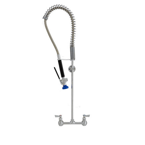 Fisher 53430 Stainless Steel Pre-rinse Unit, Spring Style, 8" Adjustable Wall Control Valve, Lever Handles