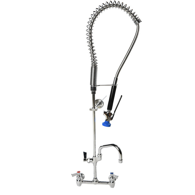 Fisher 68071 Stainless Steel Pre-rinse Unit, Spring Style, 8" Backsplash Control Valve, Lever Handles, 6" Swing Spout