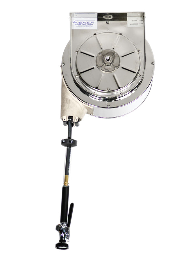 Fisher 75222 Stainless Steel Reel Rinse Covered Ceiling Mount 30 Hose