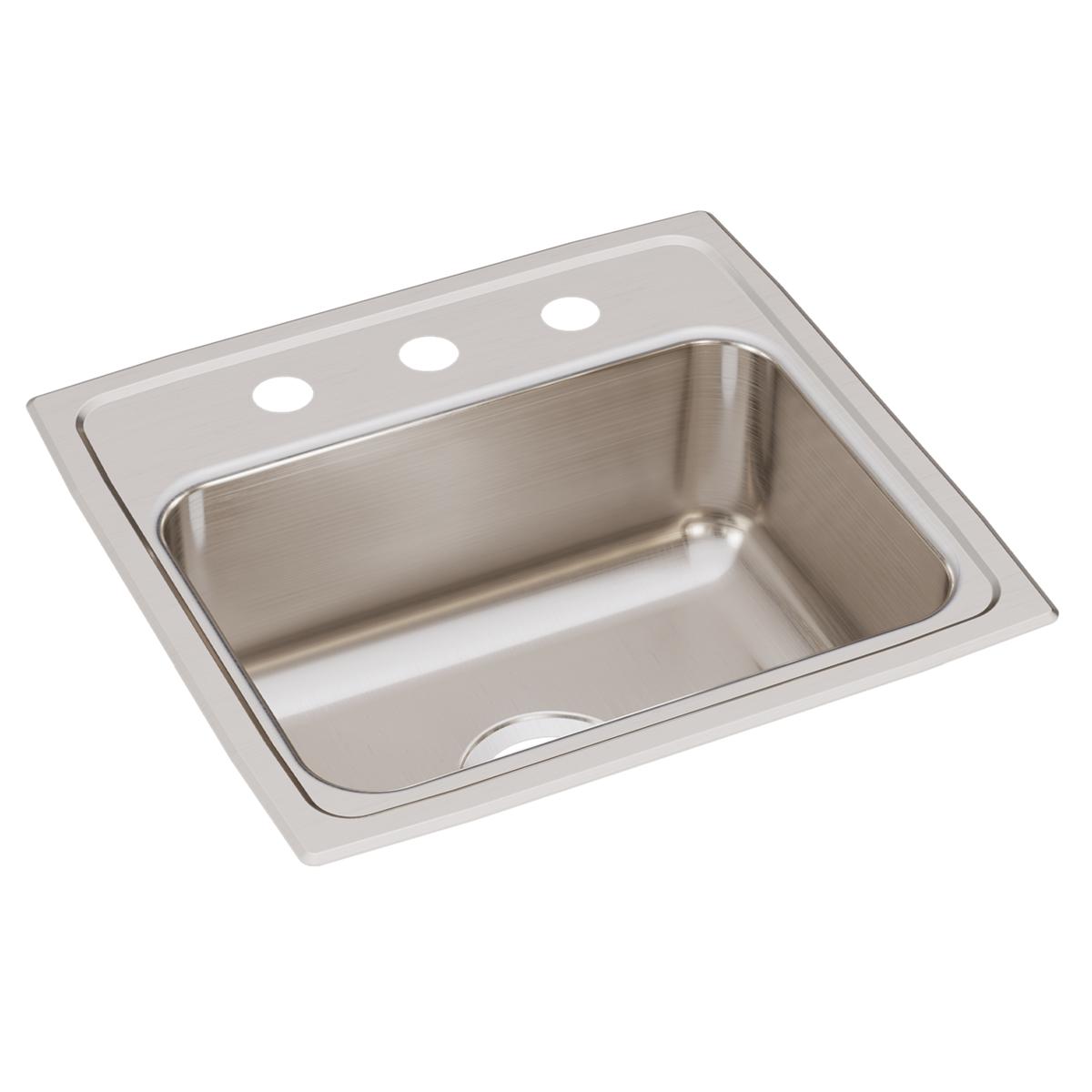 Just Manufacturing SL17519A3-J Stainless Steel 19" x 18" x 7-5/8" 3-Hole Single Bowl Drop-in Sink