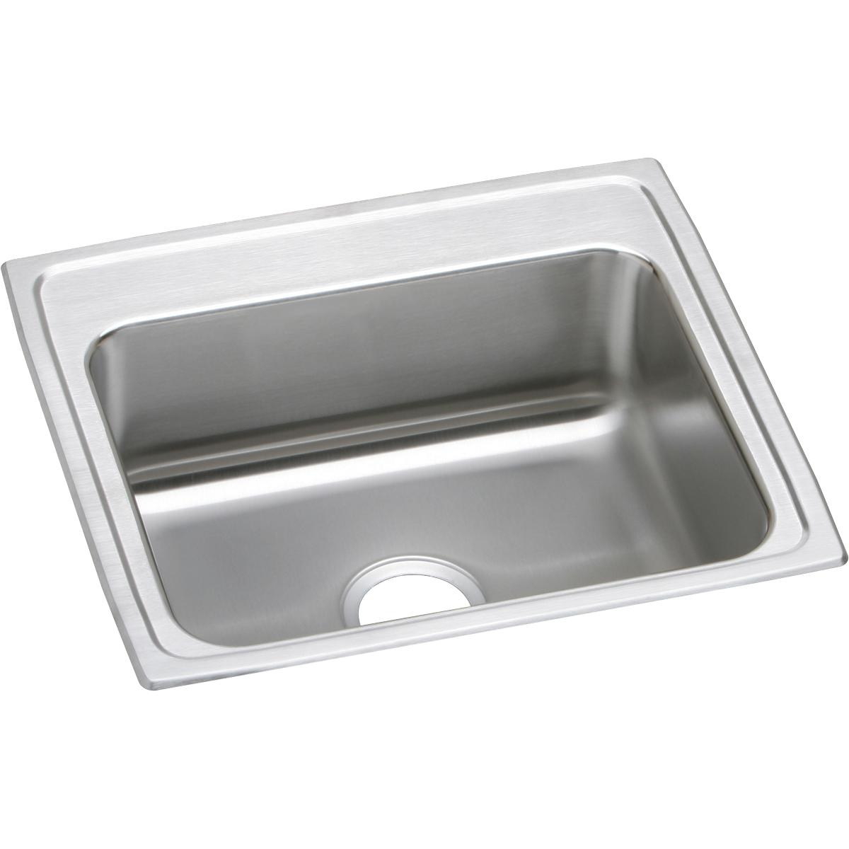 Just Manufacturing SL1921A0-J Stainless Steel 22" x 19-1/2" x 7-5/8" 0-Hole Single Bowl Drop-in Sink