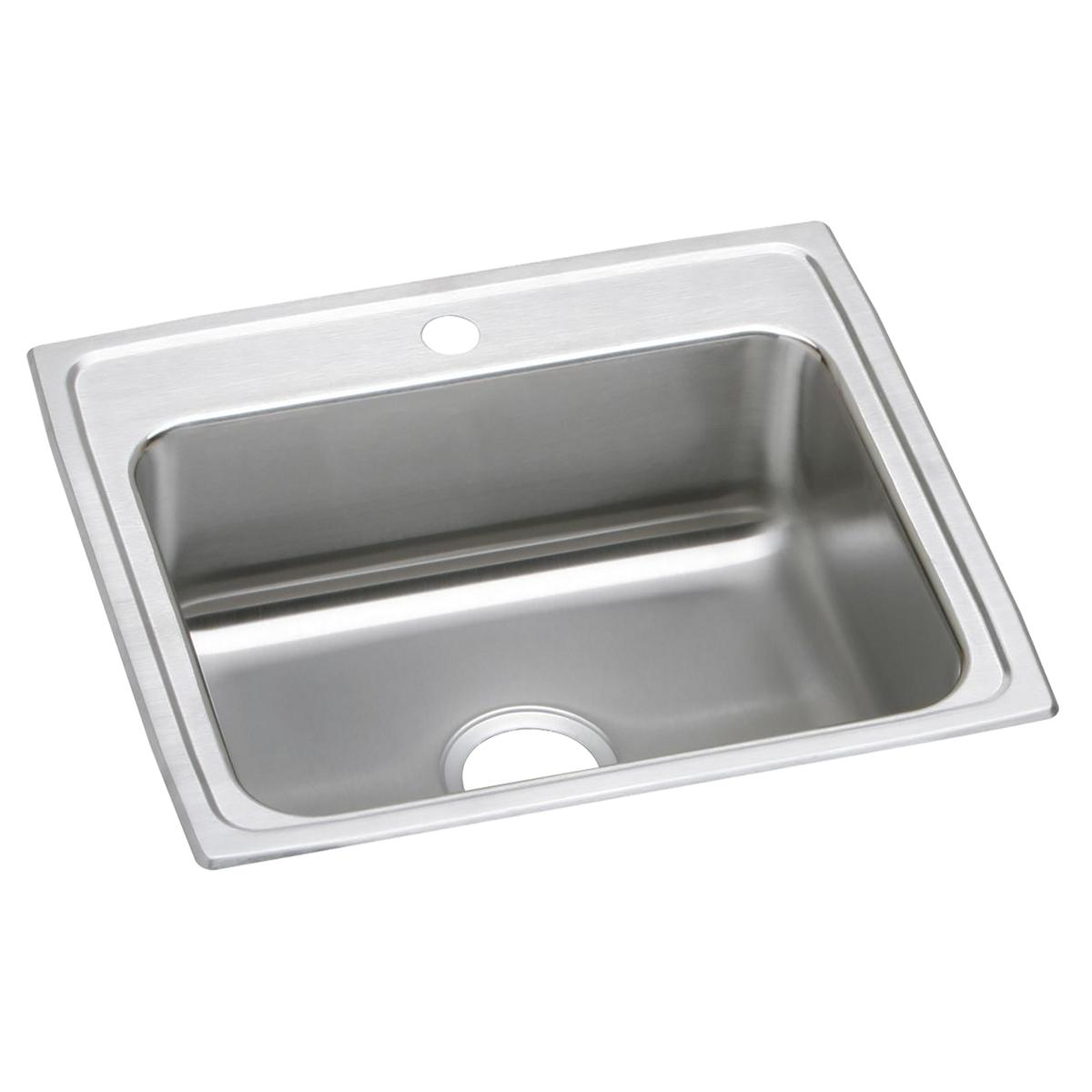 Just Manufacturing SL1921A1-J Stainless Steel 22" x 19-1/2" x 7-5/8" 1-Hole Single Bowl Drop-in Sink