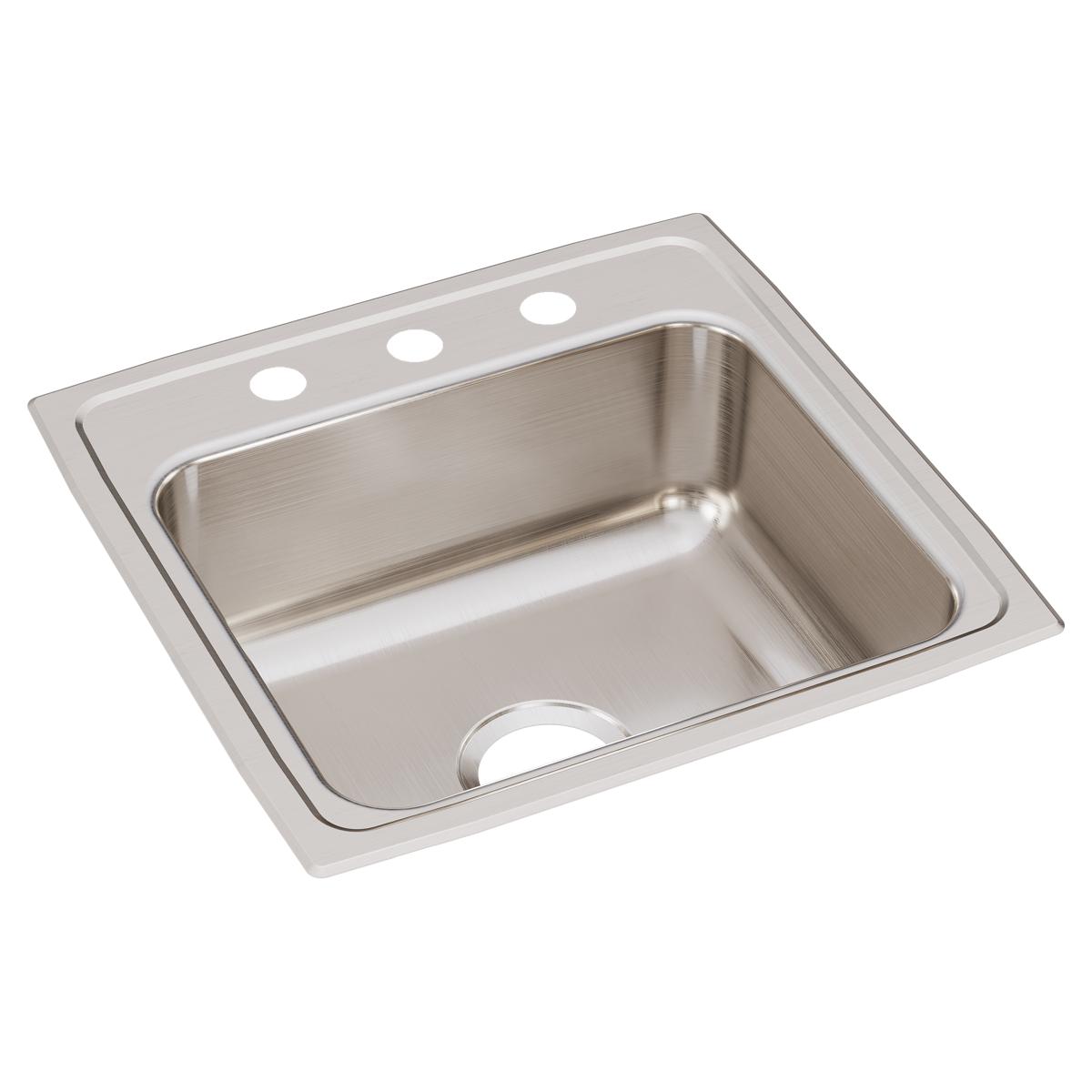 Just Manufacturing SL2119A2-J Stainless Steel 21-1/4" x 19" x 7-5/8" 2-Hole Single Bowl Drop-in Sink
