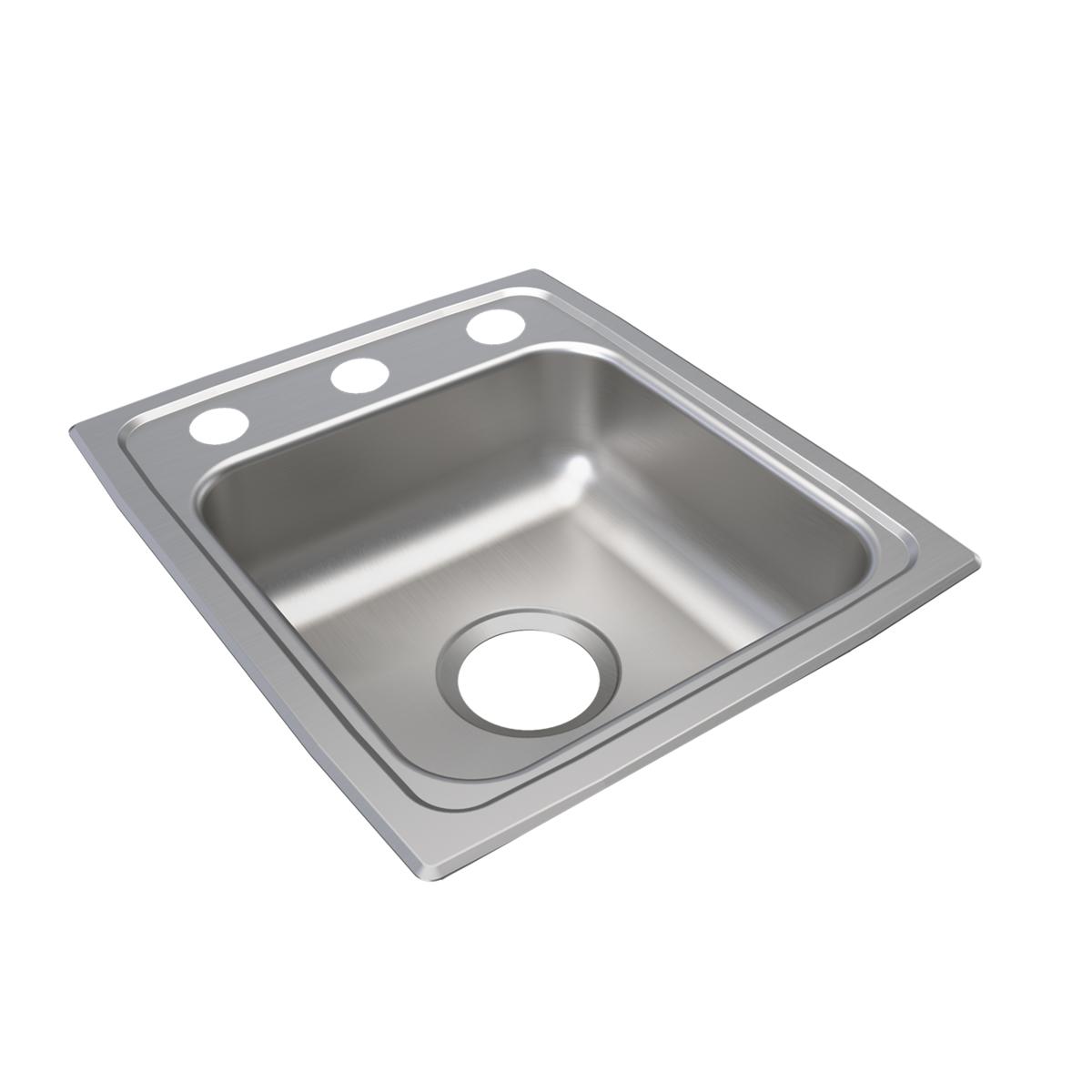 Just Manufacturing SLADA1815A503-J Stainless Steel 15" x 17-1/2" x 5" 3-Hole Single Bowl Drop-in ADA Sink