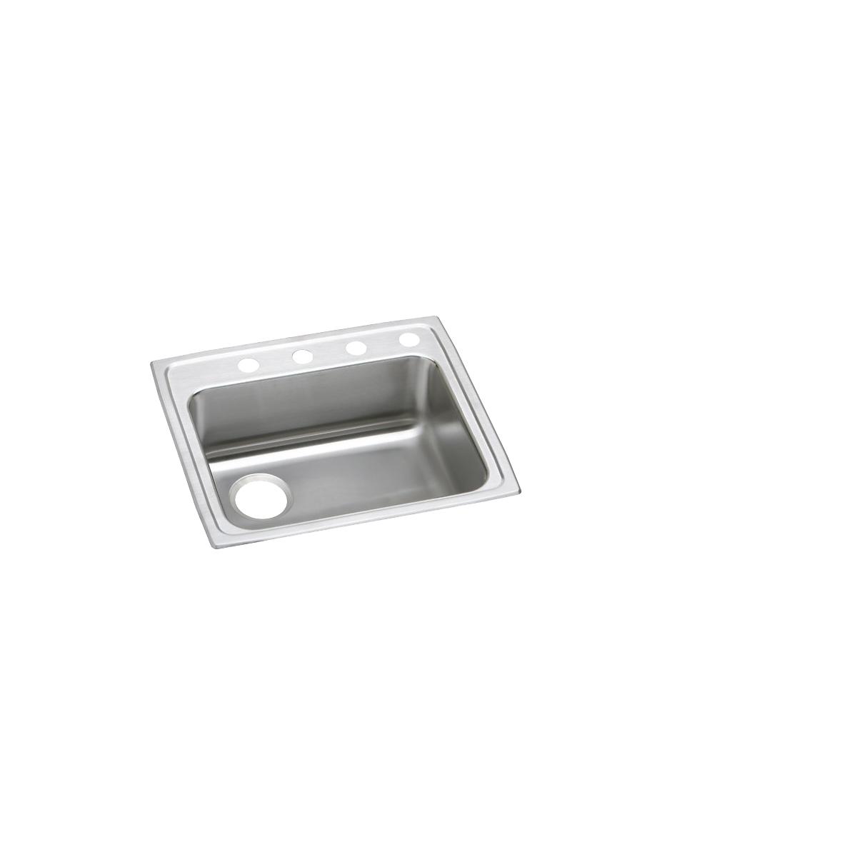 Just Manufacturing SLADA1921A654-J Stainless Steel 22" x 19-1/2" x 6-1/2" 4-Hole Single Bowl Drop-in ADA Sink