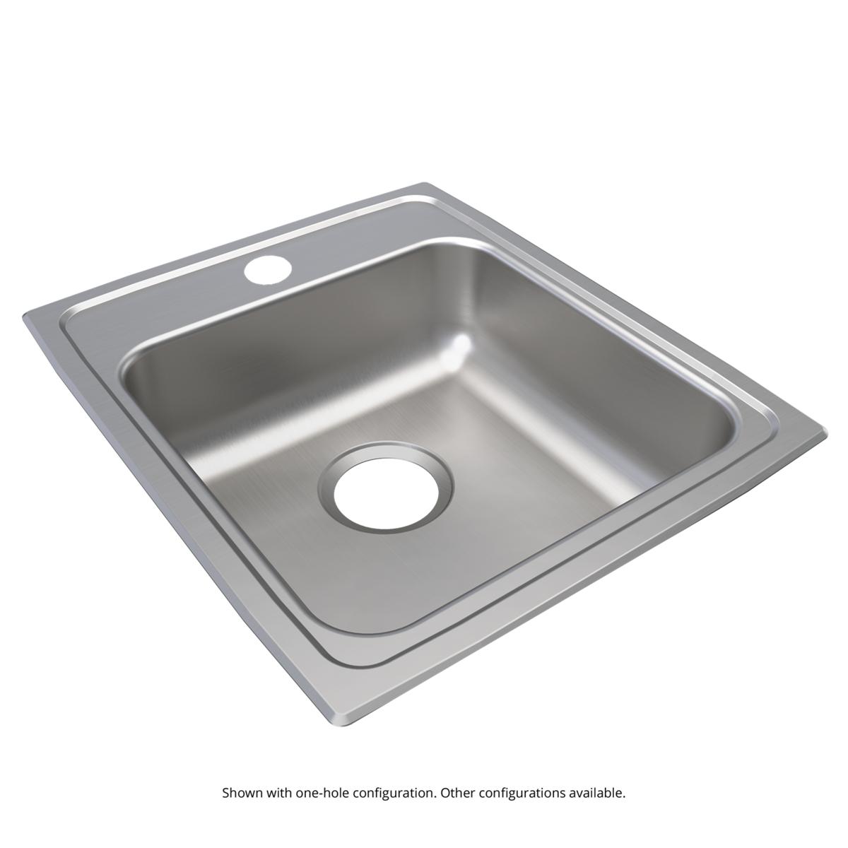 Just Manufacturing SLADA2017A603-J Stainless Steel 17" x 20" x 6" 3-Hole Single Bowl Drop-in ADA Sink