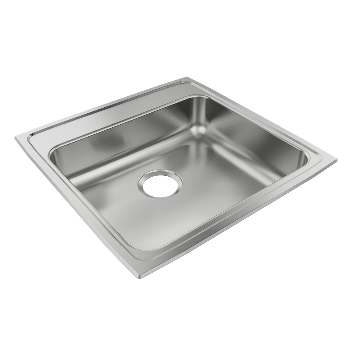 Just Manufacturing SLADA2122A603-J Stainless Steel 21" x 22" x 6" 3-Hole Single Bowl Drop-in ADA Sink
