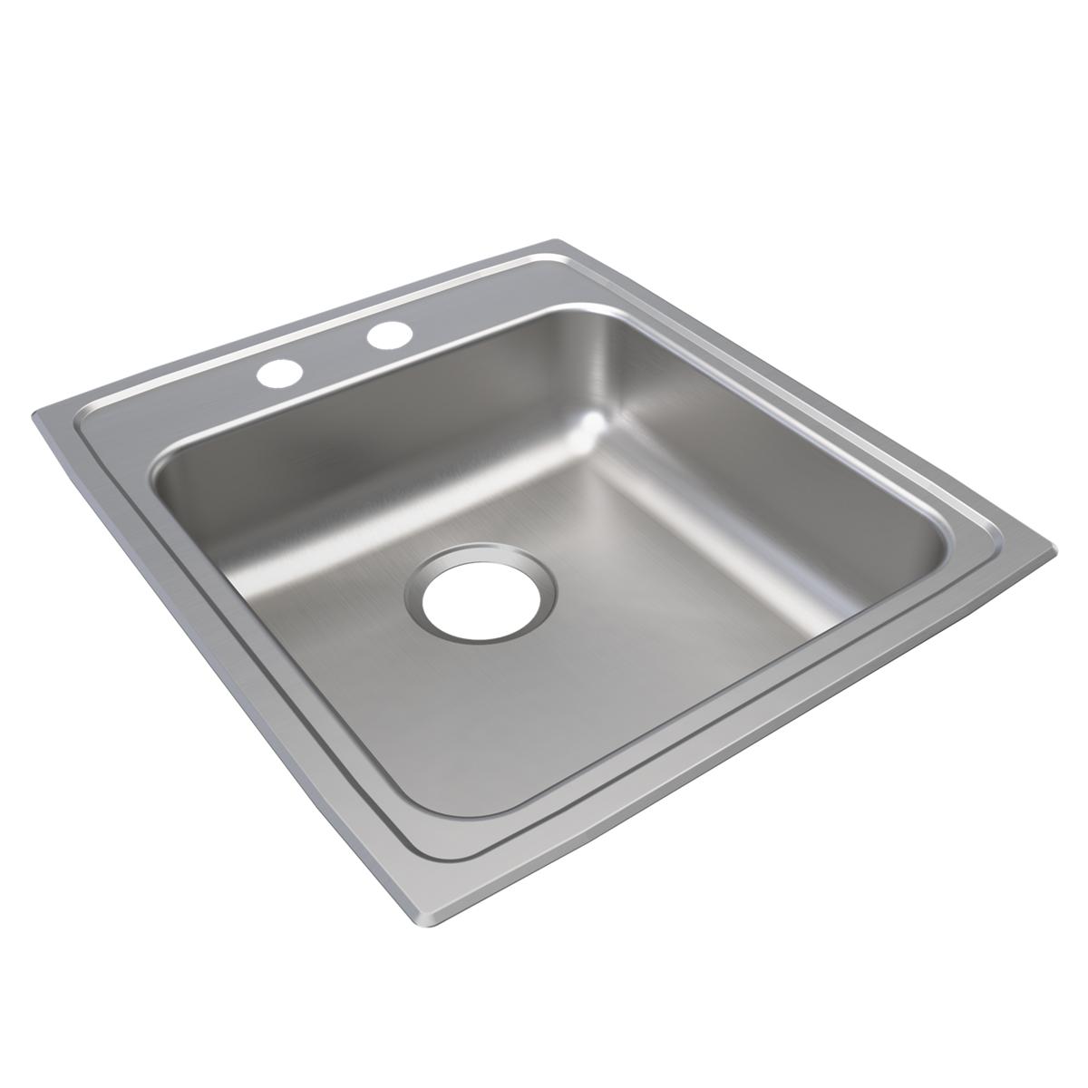 Just Manufacturing SLADA2219A652-J Stainless Steel 19-1/2" x 22" x 6-1/2" 2-Hole Single Bowl Drop-in ADA Sink