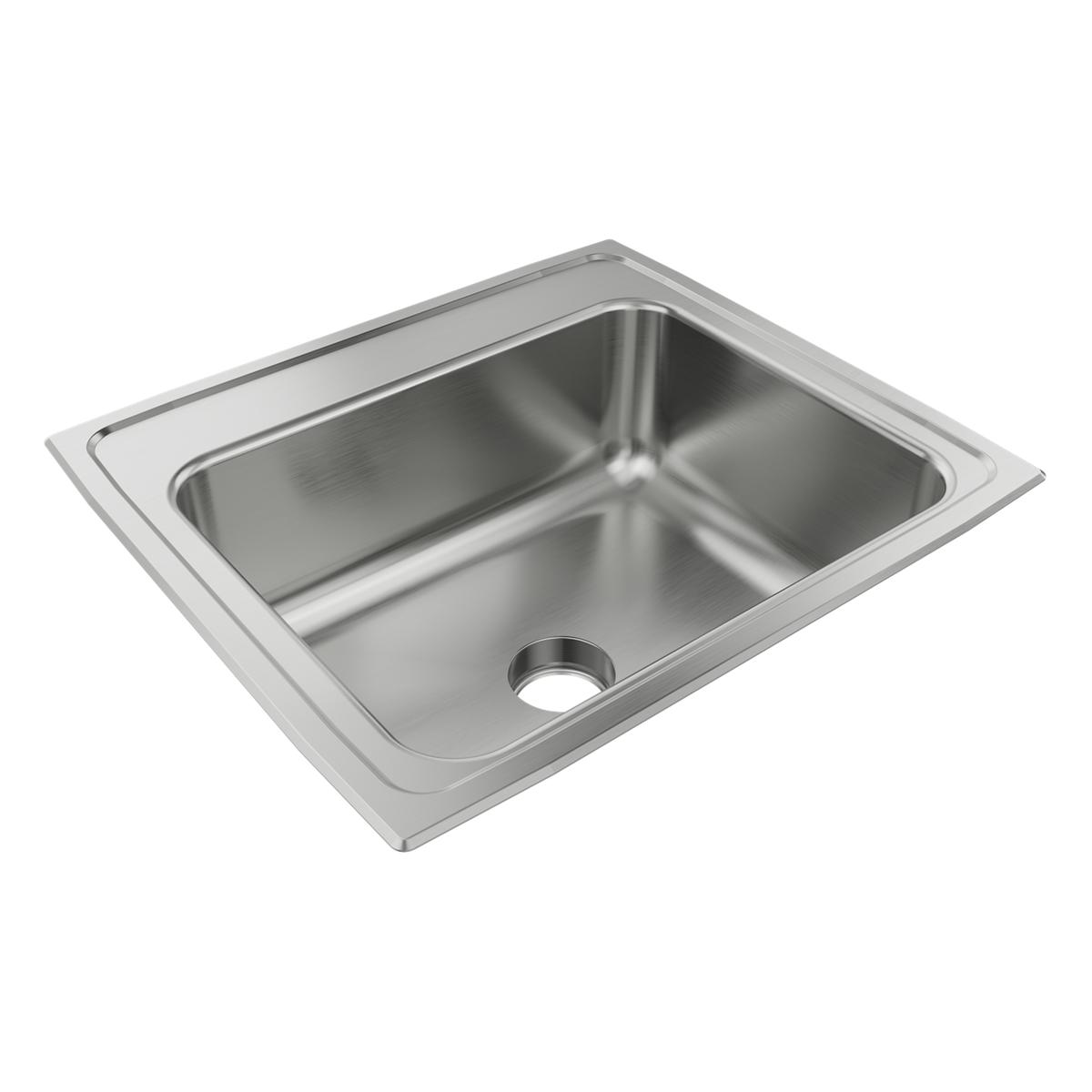 Just Manufacturing SLN1921A2-J Stainless Steel 22" x 19-1/2" x 7-5/8" 2-Hole Single Bowl Drop-in Sink w/Integra Drain