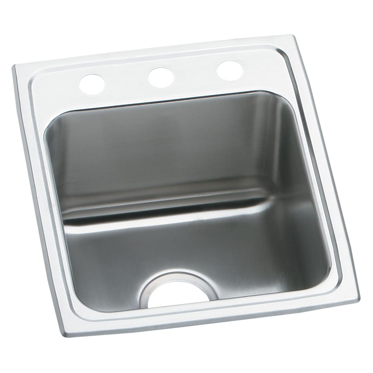 Just Manufacturing SLX2017A3-J Stainless Steel 17" x 20" x 10-1/8" 3-Hole Single Bowl Drop-in Sink