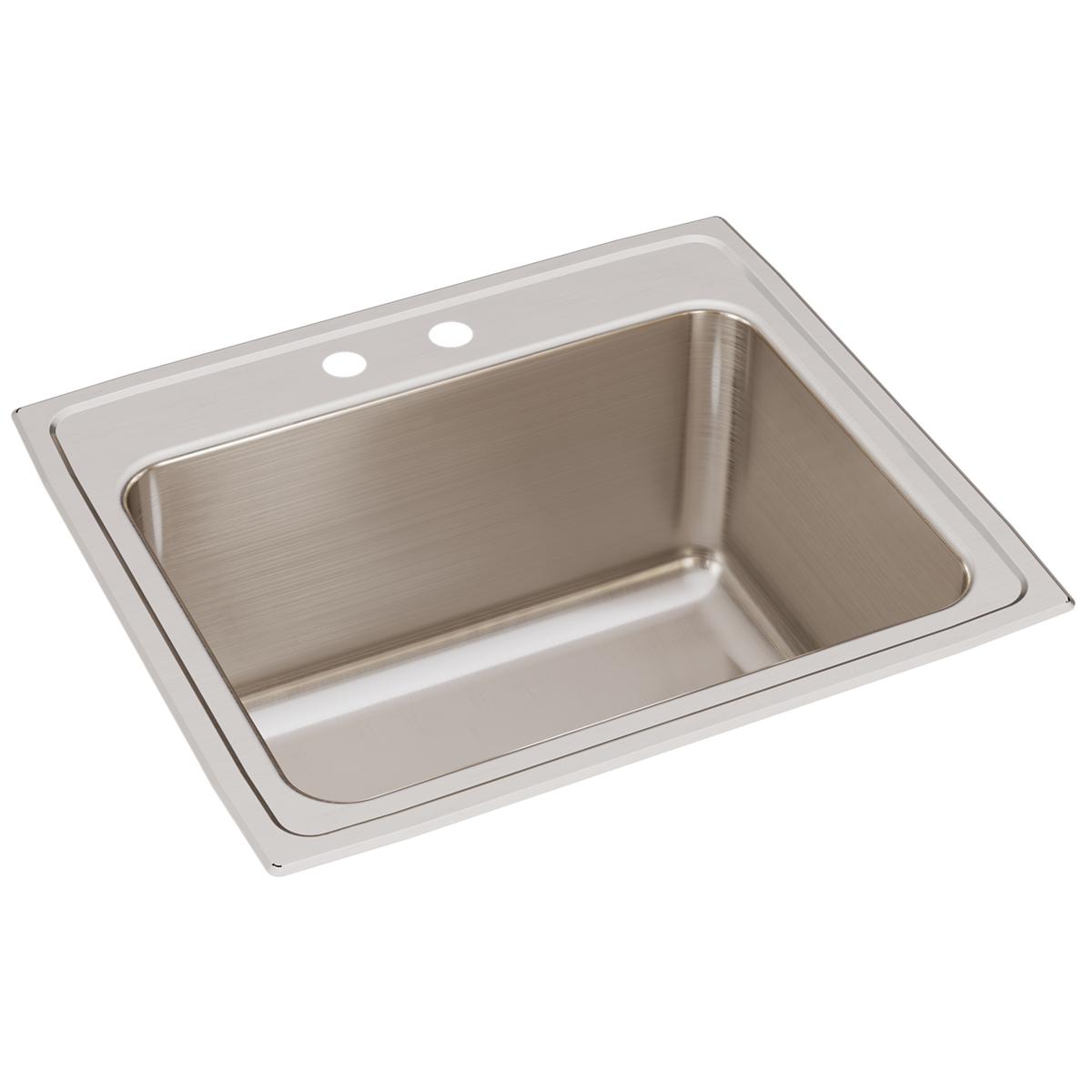 Just Manufacturing SLXD2225A2-J Stainless Steel 25" x 22" x 12-1/8" 2-Hole Single Bowl Drop-in Sink