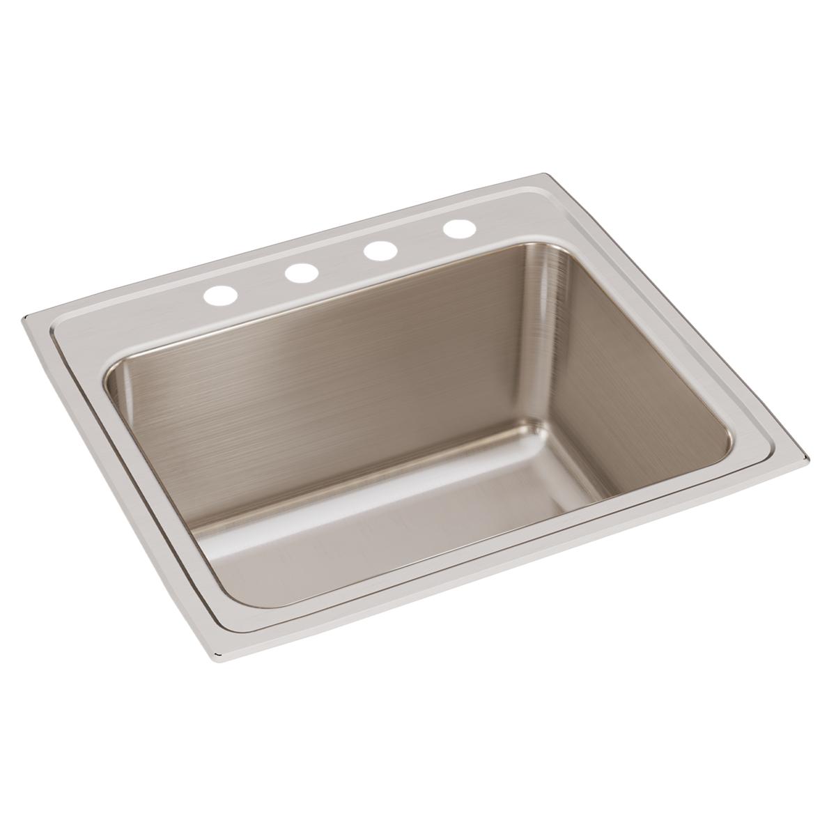 Just Manufacturing SLXD2225A4-J Stainless Steel 25" x 22" x 12-1/8" 4-Hole Single Bowl Drop-in Sink