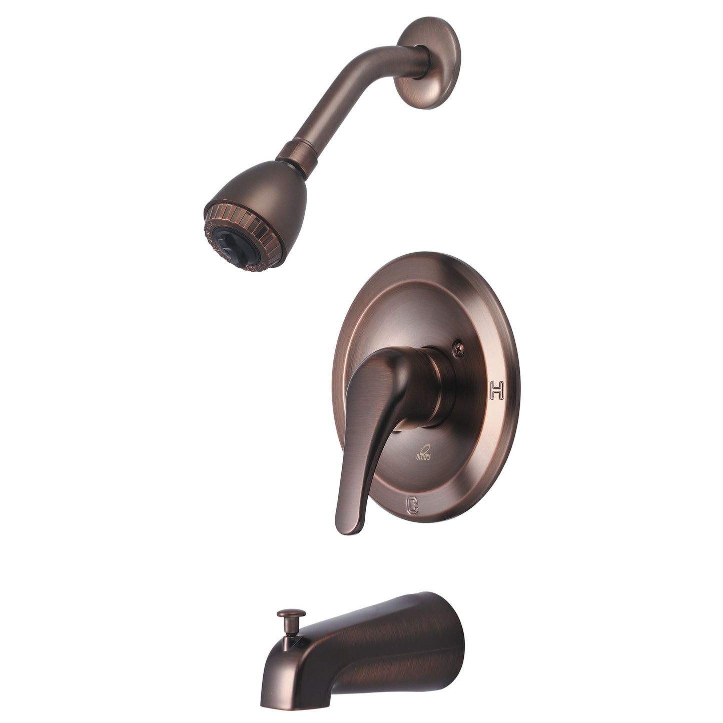 Olympia T-2300-ORB TUB & SHWR TRIM SET-METAL LVR HDL COMBO DVR TUB SPT SINGLE FUNC SHWR-ORB