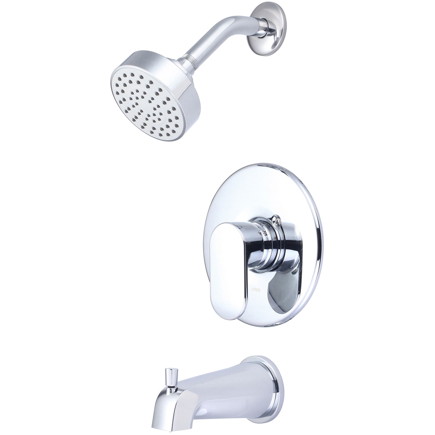 Olympia T-2330 TUB & SHWR TRIM SET-LVR HDL COMBO DVR TUB SPT W/ESCUTCHEON SINGLE FUNC SHWR-CP