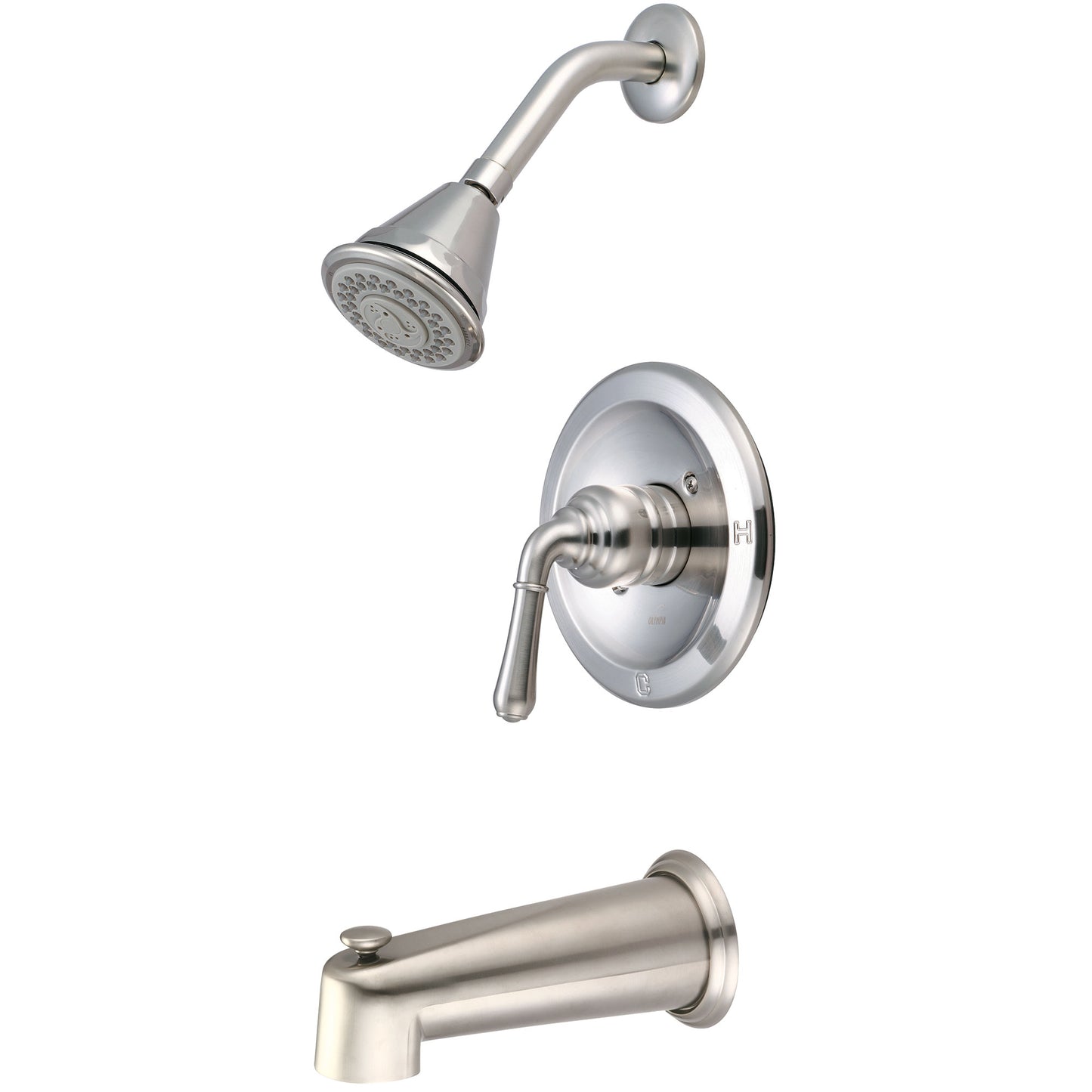 Olympia T-2353-BN TUB & SHWR TRIM SET-LVR HDL EXT. COMBO DVR TUB SPT FOUR FUNC SHWR-PVD BN