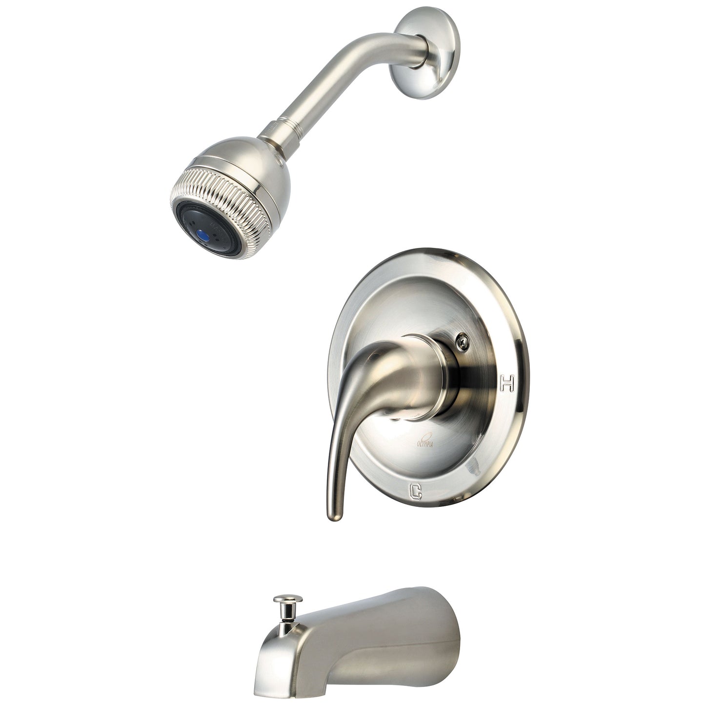 Olympia T-2360-BN TUB & SHWR TRIM SET-LVR HDL COMBO DVR TUB SPT THREE FUNC PULSATING SHWR-PVD BN