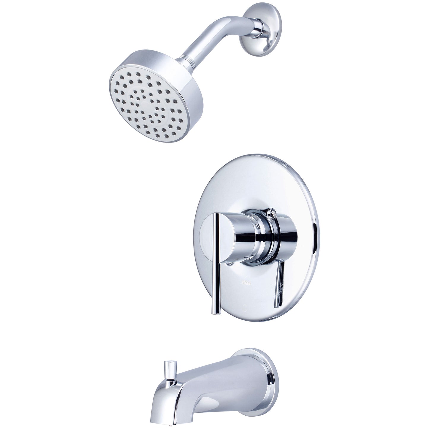 Olympia T-2380 TUB & SHWR TRIM SET-LVR HDL COMBO DVR TUB SPT W/ESCUTCHEON SINGLE FUNC SHWR-CP