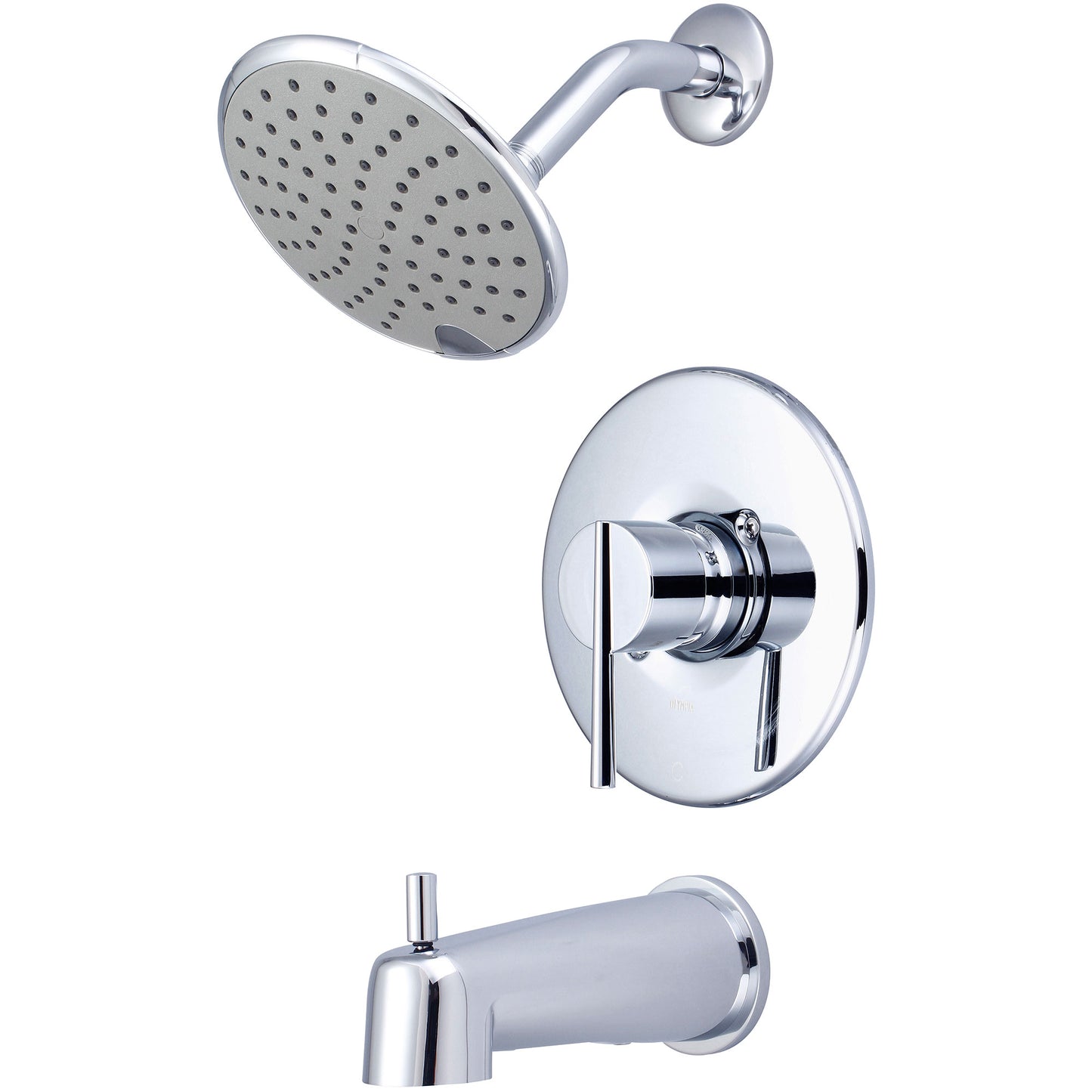 Olympia T-2384 TUB & SHWR TRIM SET-LVR HDL EXT. COMBO DVR TUB SPT W/ESCUTCHEON SINGLE FUNC RAIN SHWR-CP