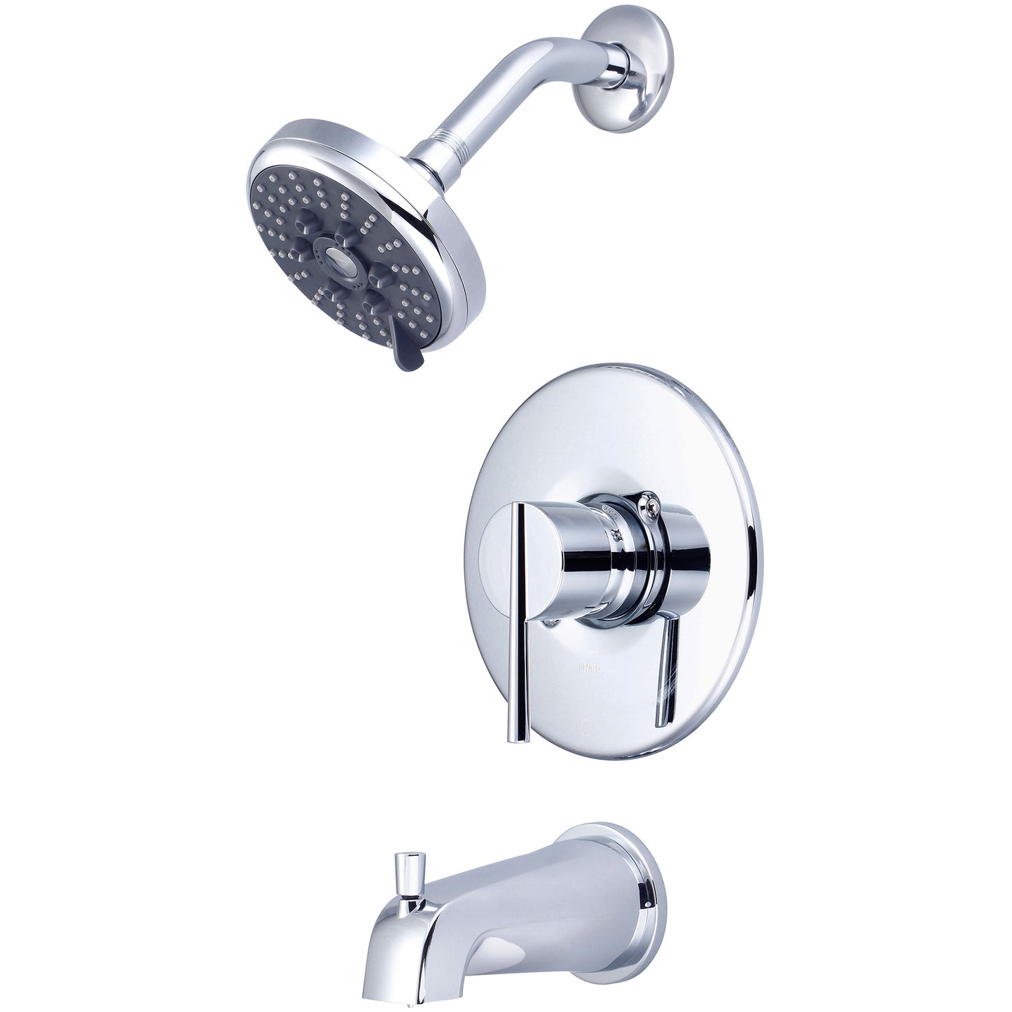 Olympia T-2386 TUB & SHWR TRIM SET-LVR HDL COMBO DVR TUB SPT W/ESCUTCHEON THREE FUNC SHWR-CP