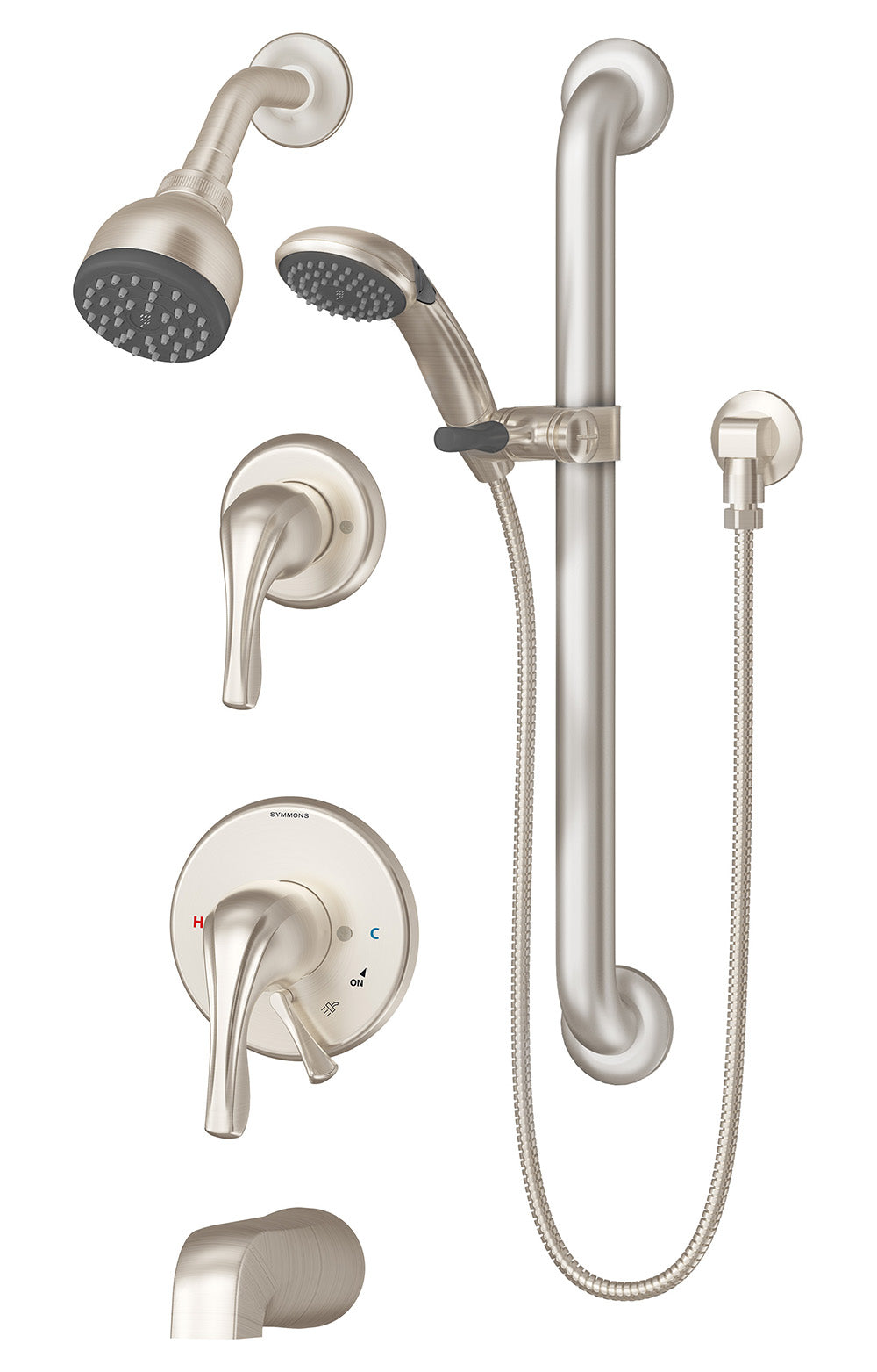 Symmons S-9606-PLR-STN-NS Origins Tub/Shower System
