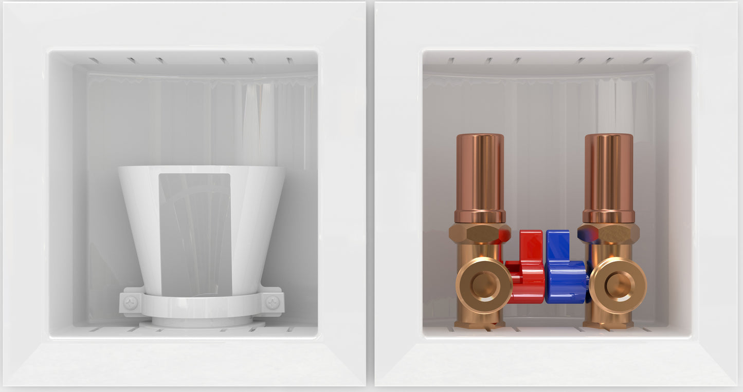 Symmons LM600FAP2 LaundryMate Box w/ Arrestors, Funnel and PEX Cold Expansion Adapters