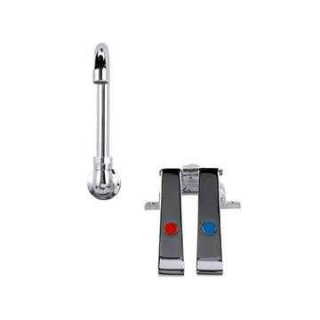 CHG KL25-3000-KIT Encore Knee Valve with Dual Pedal and Rough Chrome Valve Body, Includes 3-1/2" Swivel Gooseneck Spout